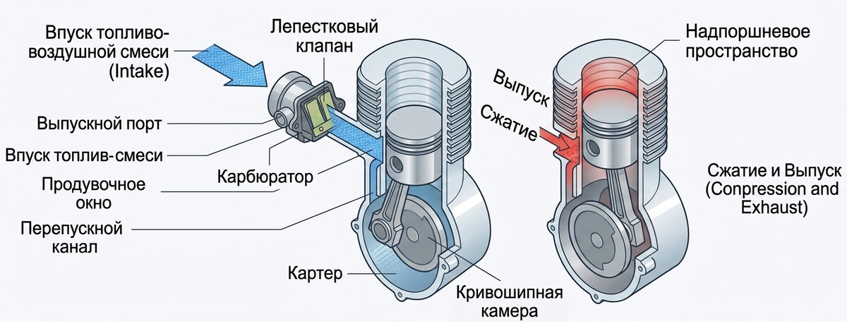 Смесеобразование в двухтактном Rotax: карбюратор, лепестковый клапан, выхлоп | Gripline